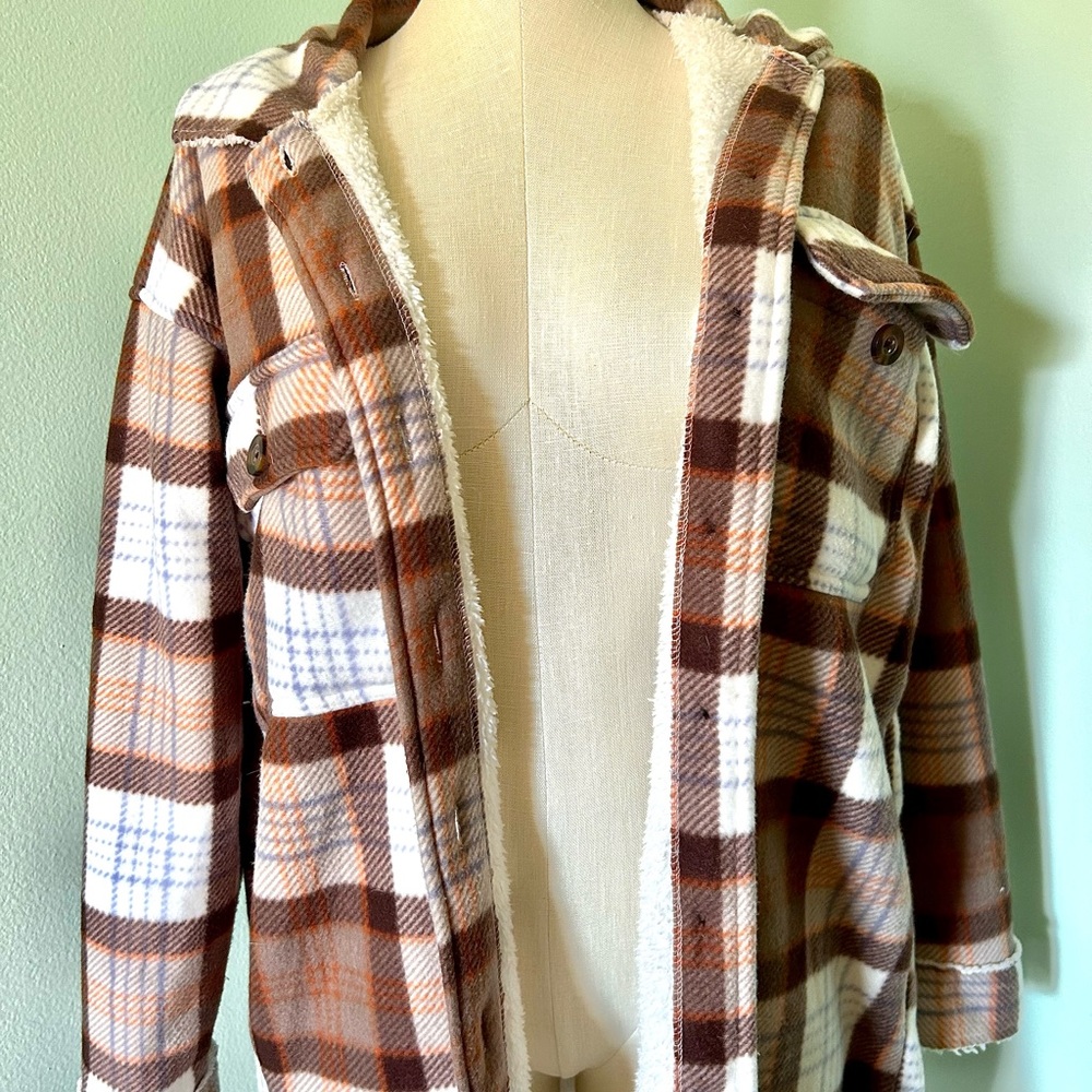 Plaid Fall/Winter Fluffy Cardigan/Jacket